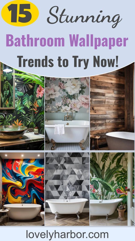 15 breathtaking bathroom wallpapers to try 2 now 2 15 breathtaking bathroom wallpaper trends that you can try now