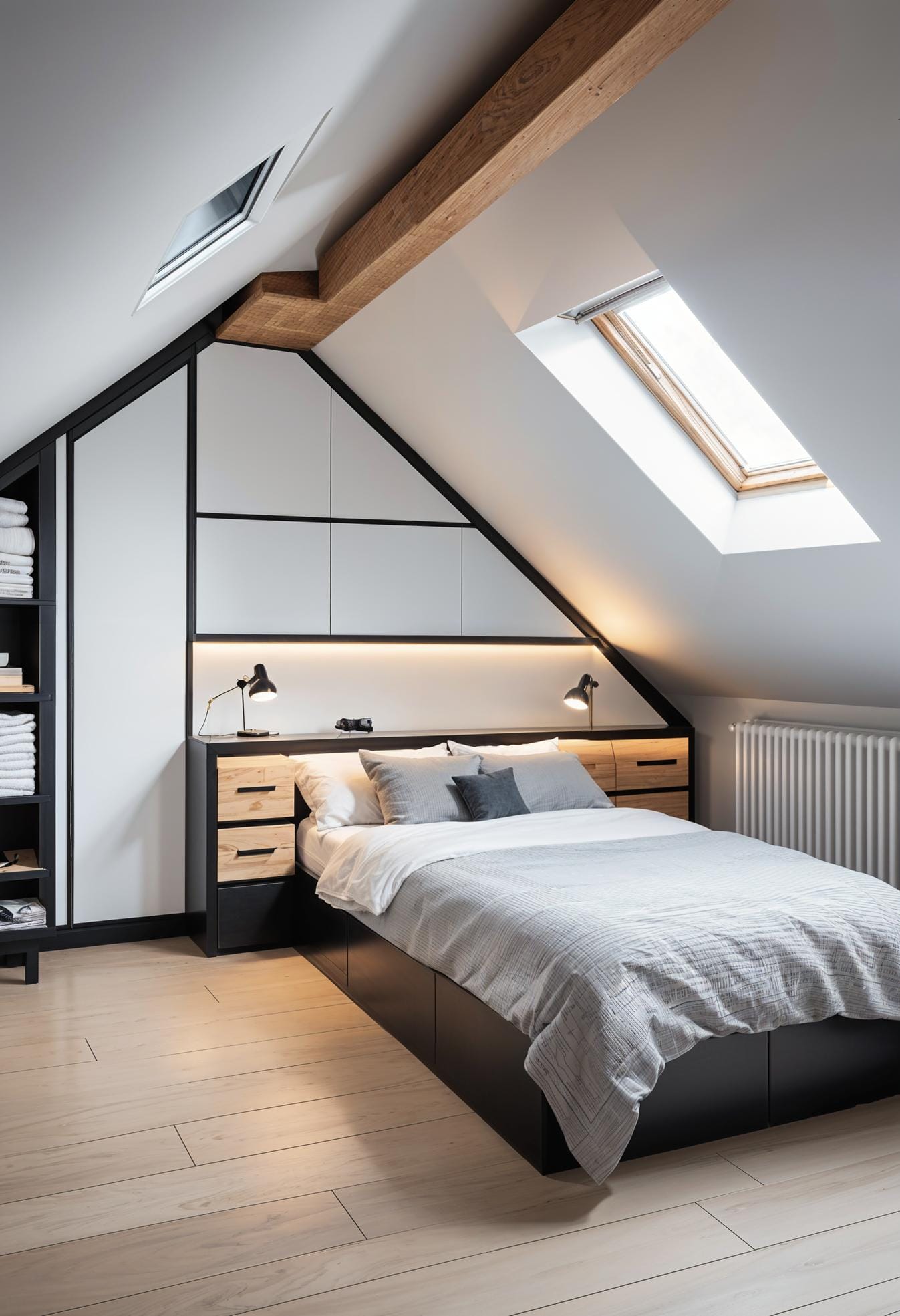 15 Genius Small roof tree bedroom ideas to maximize the room 30 10. Platform bed with sub-bearing drawer: Use the room under the bed to store clothes and personal objects-1