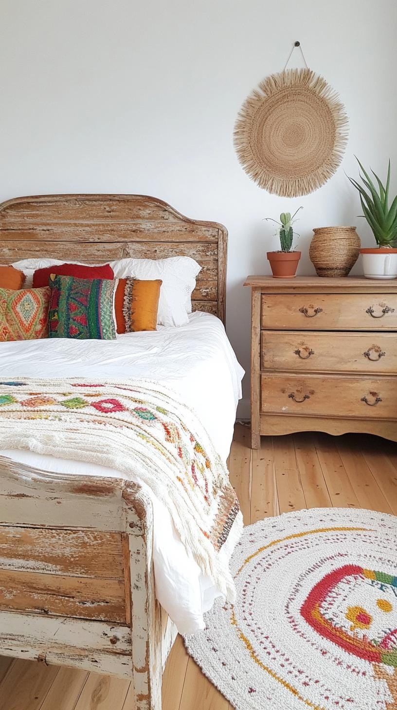 20 beautiful Boho bedroom for teenagers: ideas for 2025 10 3 .. Vintage Furnic Touch: Integrate