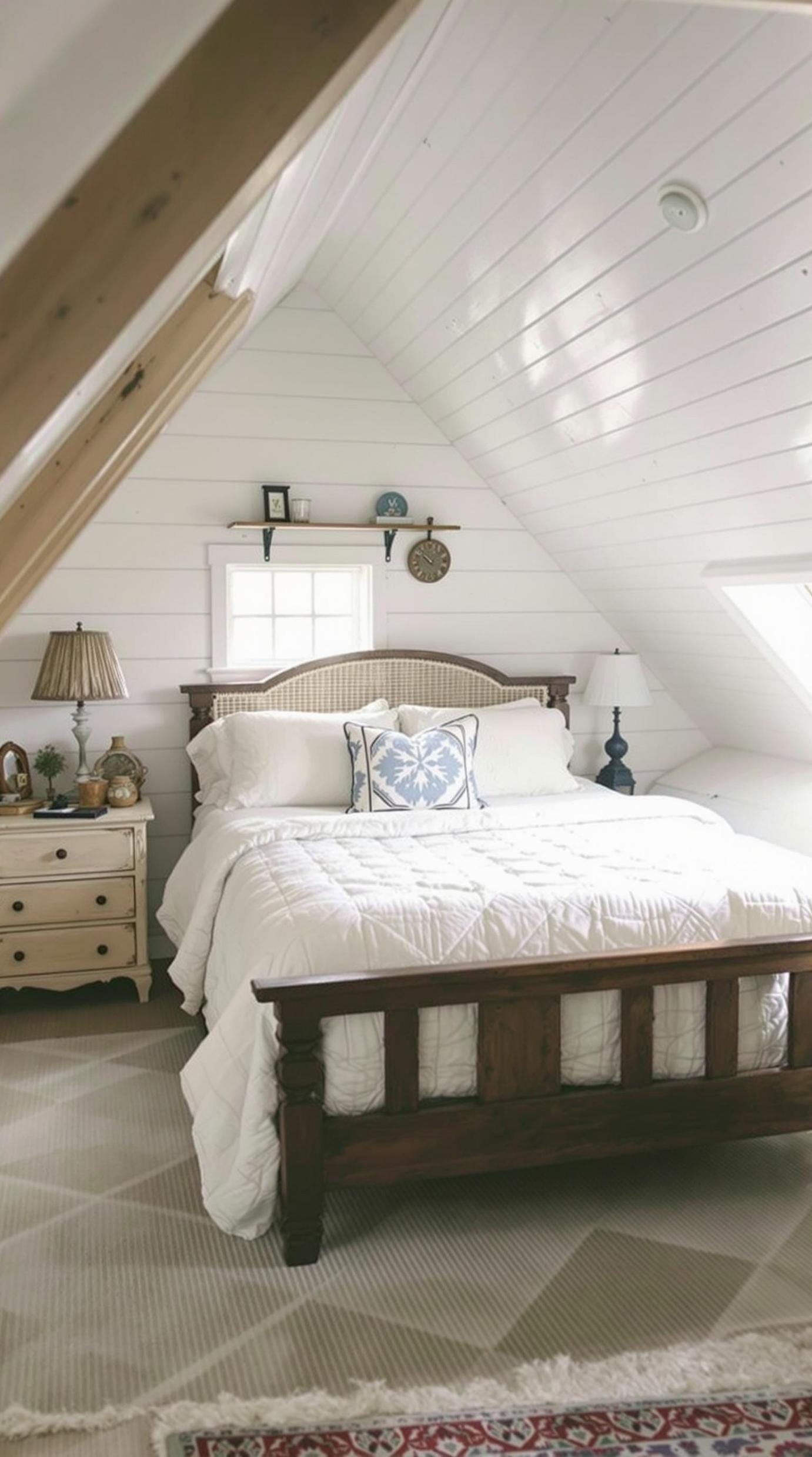 21 sweet attic bedroom ideas that you will love 24 7. Design an escape in the farmhouse in style with ship walls, a quilted spoke and ancient wooden furniture-1
