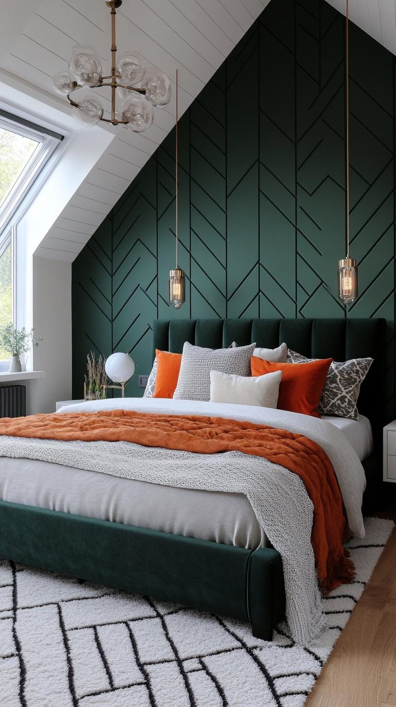 21 sweet attic bedroom ideas that you will love 31 9. Enter an atmospheric sanctuary with deep, dramatic colors with plush textures and metallic elements-2