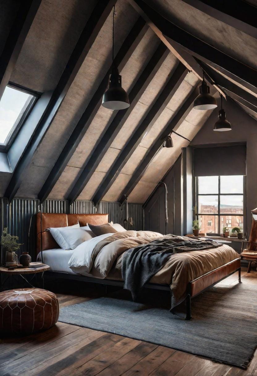 21 sweet attic bedroom ideas that you will love 27 8. Hear the life with attic by combining industrial elements such as metal tube with cozy wool and leather accents 1.