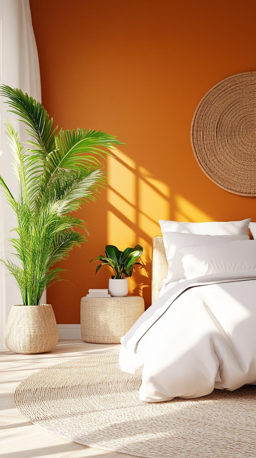 20 new minimalist bedroom ideas to inspire your 2025 refreshment 9 9 2. Earthy elements: Integrate sound and terracotta colors with minimalist green plants for a quiet Vibe-3
