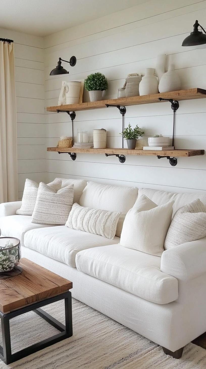 21 Best industrial farmhouse room ideas for inspire 14 4. Mixing functionality and style with a sections of a section in a soft linen fabric against a background of ship walls and industrial pipelines -2