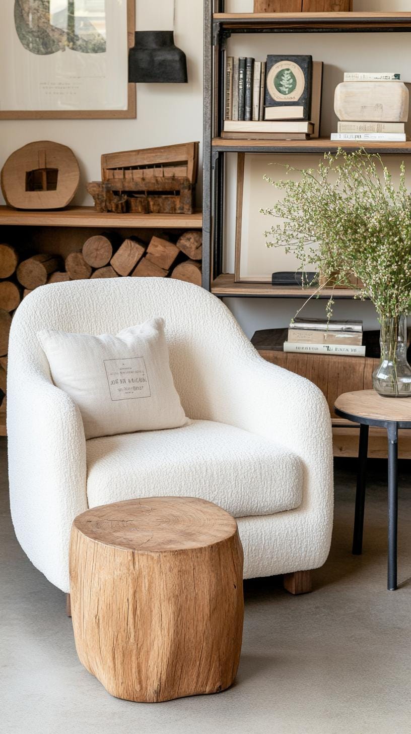 21 Best industrial farmhouse ideas for inspire 29 9. Design a reading corner with a bookshelf with a metal frame, a plushness