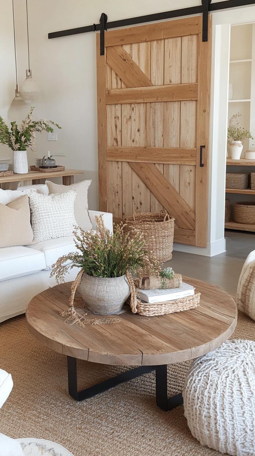 21 Best industrial farmhouse room ideas for inspire 49 16. Integrate a robust barn door with industrial hardware and eclectic mixtures of Vintage Market Finds-2