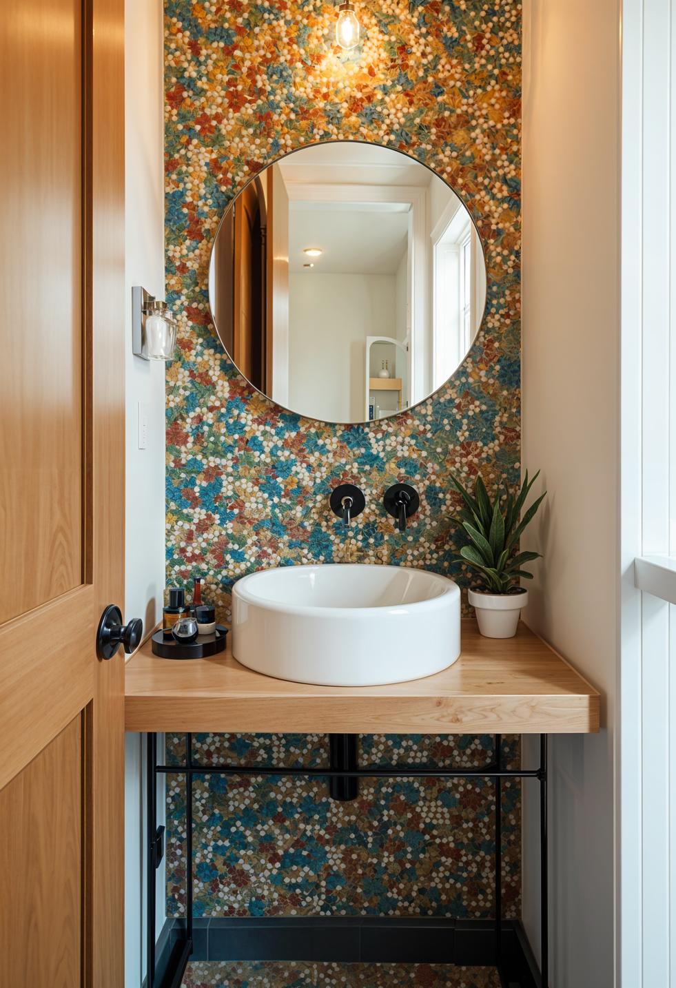 25 Genius tiny bathroom ideas for your makeover 52 20. Colorful mosaic backplash Inspiration-0