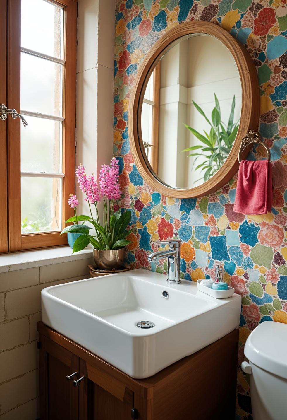 25 Genius tiny bathroom ideas for your makeover 54 20. Colorful mosaic backplash Inspiration-2