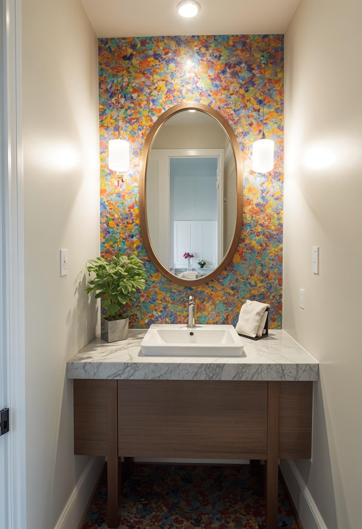 25 Genius tiny bathroom ideas for your makeover 55 20. Colorful mosaic backplash Inspiration-3