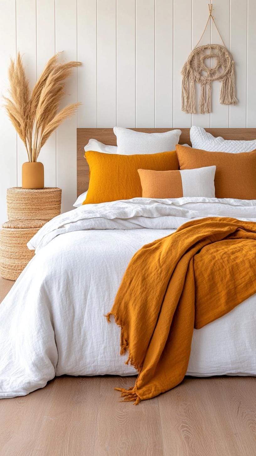 21 Breathtaking Western Boho Bedroom Ideas to inspire you 14 4 .. opt for a desert oasisis color palette with terracotta, mustard and sandy beige in combination with soft cotton bed linen-2