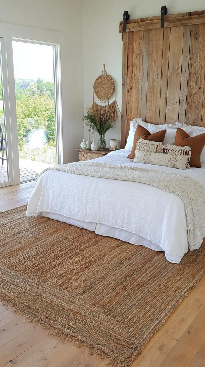 21 Breathtaking Western Boho Bedroom Ideas to inspire you 58 18. Use secluded barn doors as an interesting alternative to traditional closet doors or even as headboard-1