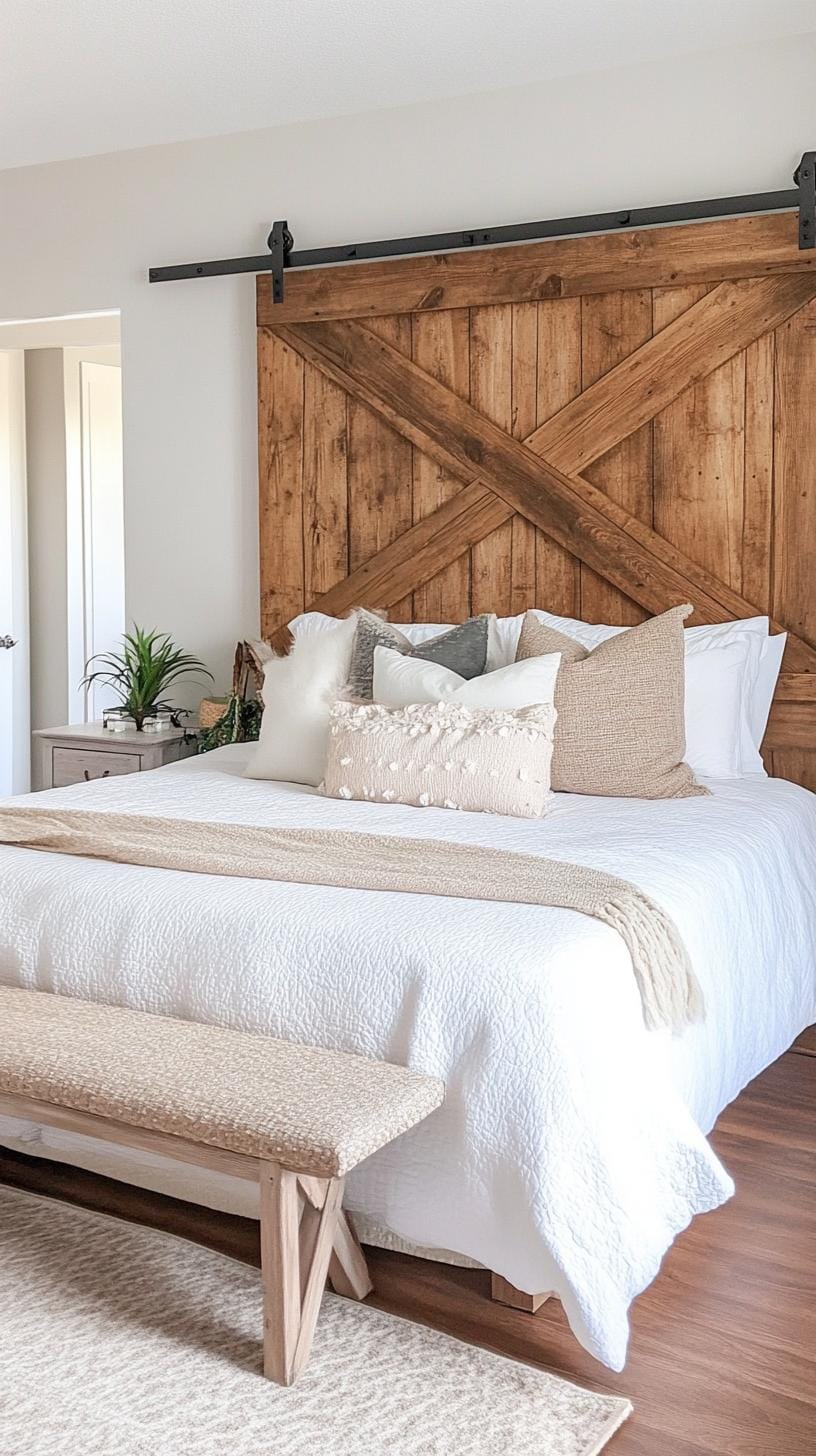21 Breathtaking Western Boho Bedroom Ideas to inspire you 59 18. Use secluded barn doors as an interesting alternative to conventional closet doors or even as headboards-2