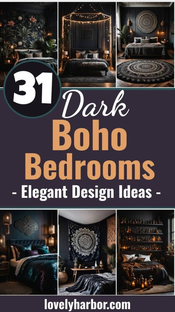 31 Dark Boho Bedroom Sanctuaries: Mystical Elegance & Cozy Vibes 2 31 Dark Boho Bedroom Sanctuaries_ Mystical Elegance & Cozy Vibes