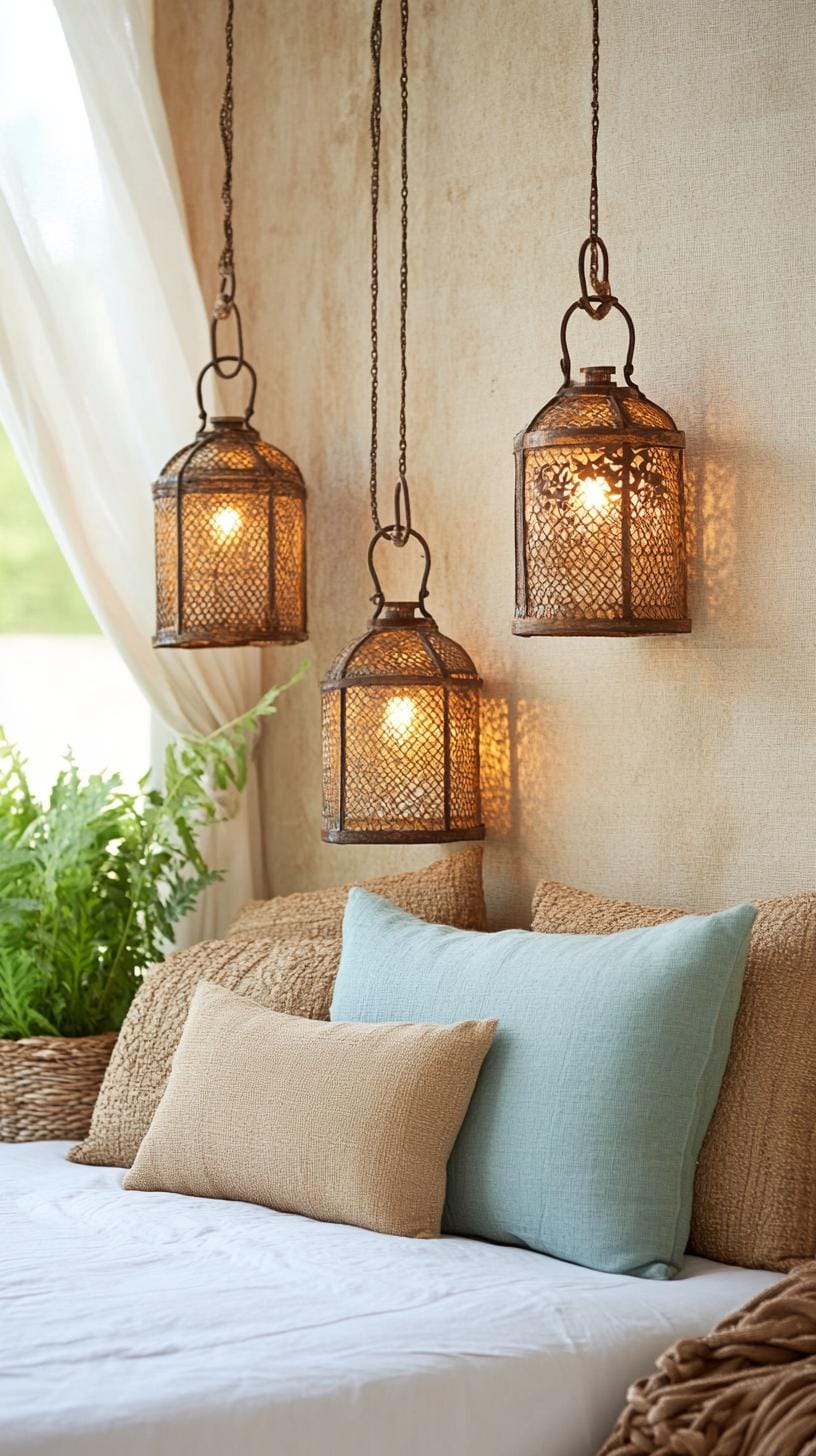 21 Breathtaking Western Boho Bedroom Ideas to inspire you 30 9. Reach a secret with a warm, surrounding lights via trailer lights from upcycled rustic metals-0