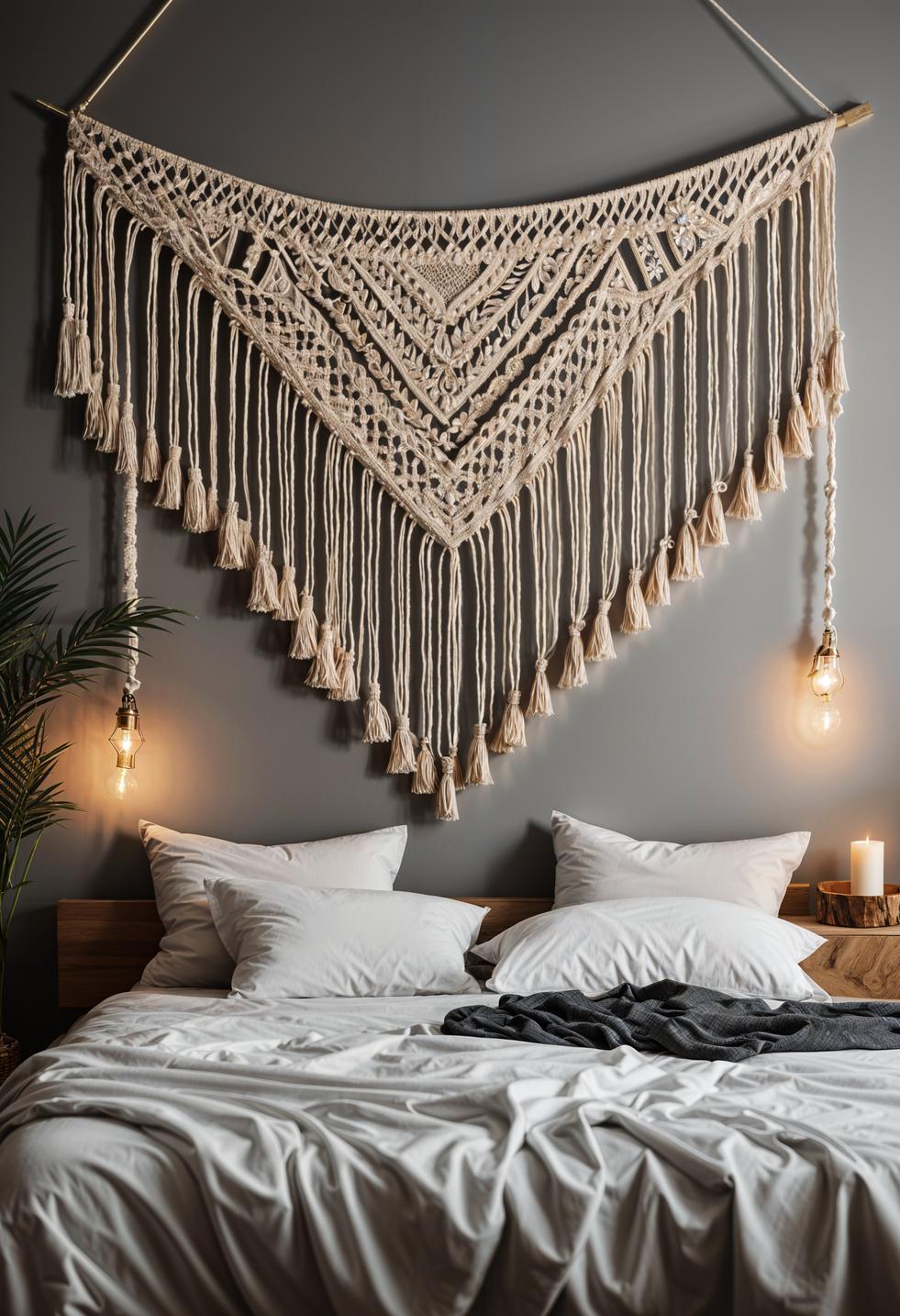 18 Genius Home Bedroom Smoothing Ideas With a Budget 37 16. Tavational DIY macramé wall Hanging-0