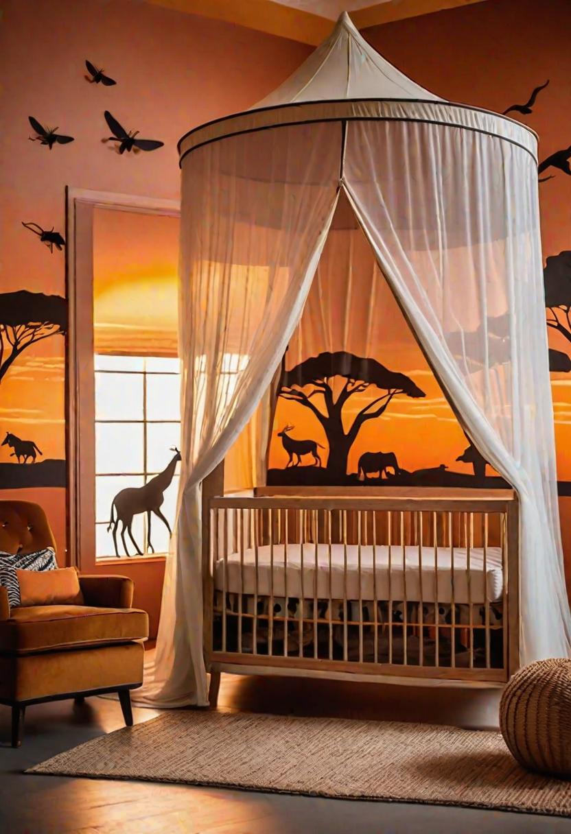 61 Dreamy Nursery Room Inspirations: From Cozy Corners to Whimsical Themes 35 20. African Savannah Nursery Inspiration-0