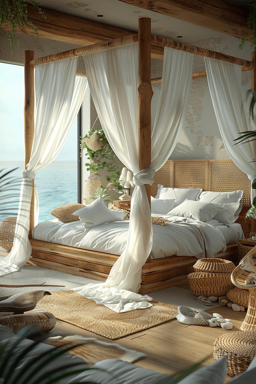21 modern ideas for the coastal bedroom for a relaxing retreat 48 18. Airy coastal roof bed Oasis-1