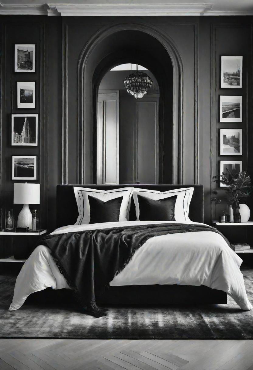 45 Black and White Bedroom Ideas for Timeless Elegance 46 44. Architectural Miniatures-0