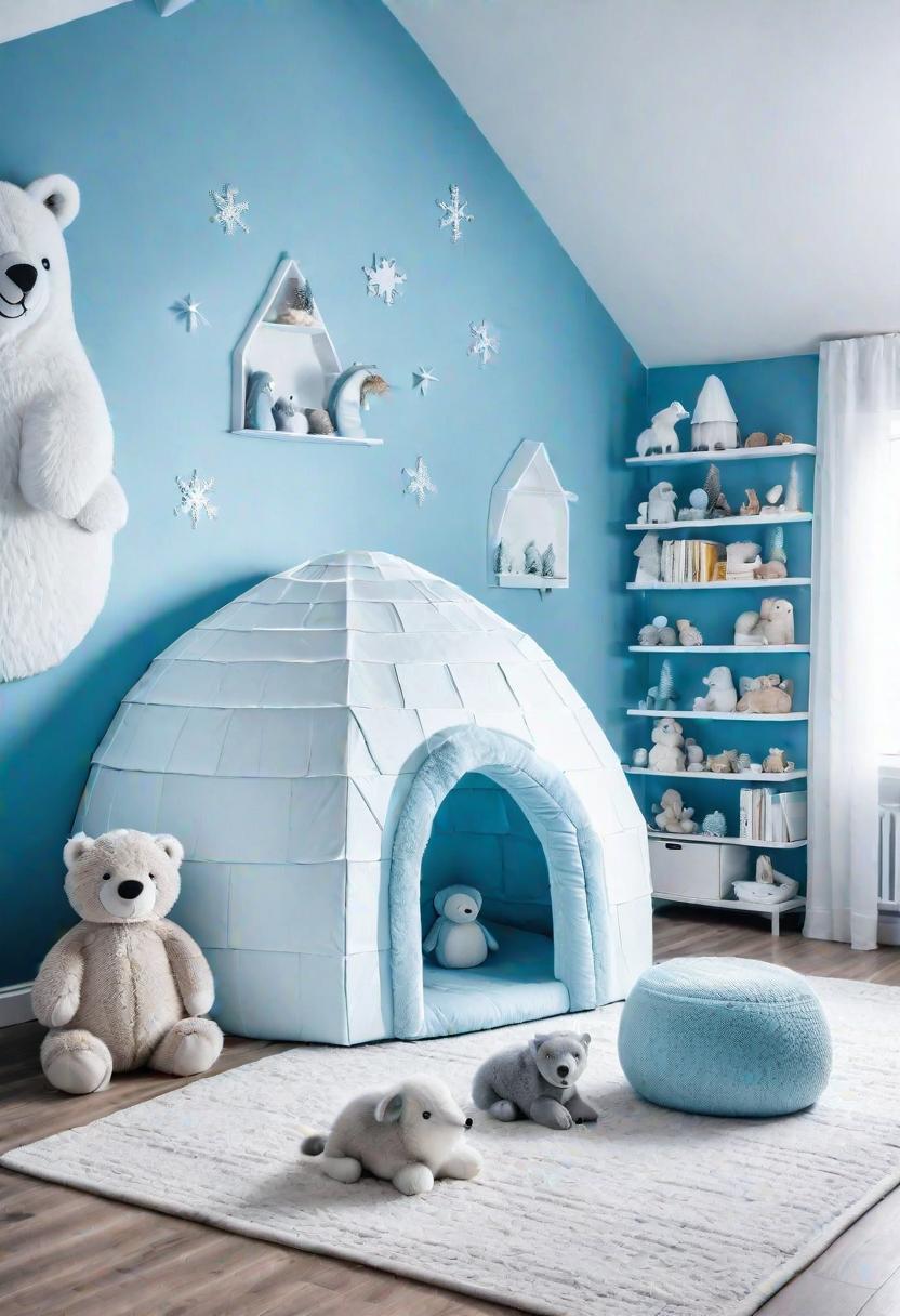 61 Dreamy Nursery Room Inspirations: From Cozy Corners to Whimsical Themes 36 21. Arctic Animal Igloo Nursery Ideas-0