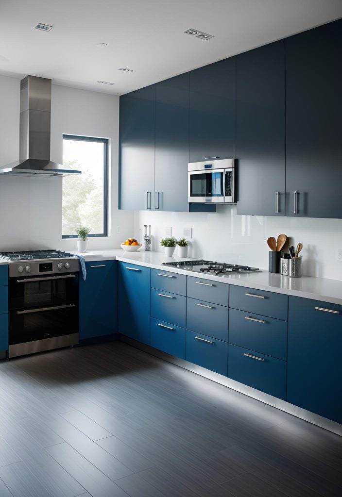 39 Trendy Blue Kitchen Cabinet Ideas: with Cool, Sophisticated Vibes 35 28. Arctic Blue Kitchen Renovation Ideas-0