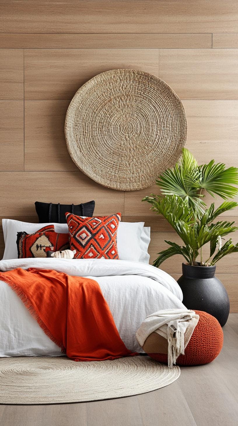 21 Breathtaking Western Boho Bedroom Ideas to inspire you 56 17. Arrange a collection of craftsmen woven