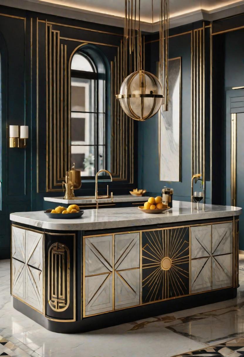 26 Genius Kitchen Island Ideen: Stil und Funktionalität 31 18. Art Deco Island Design-1