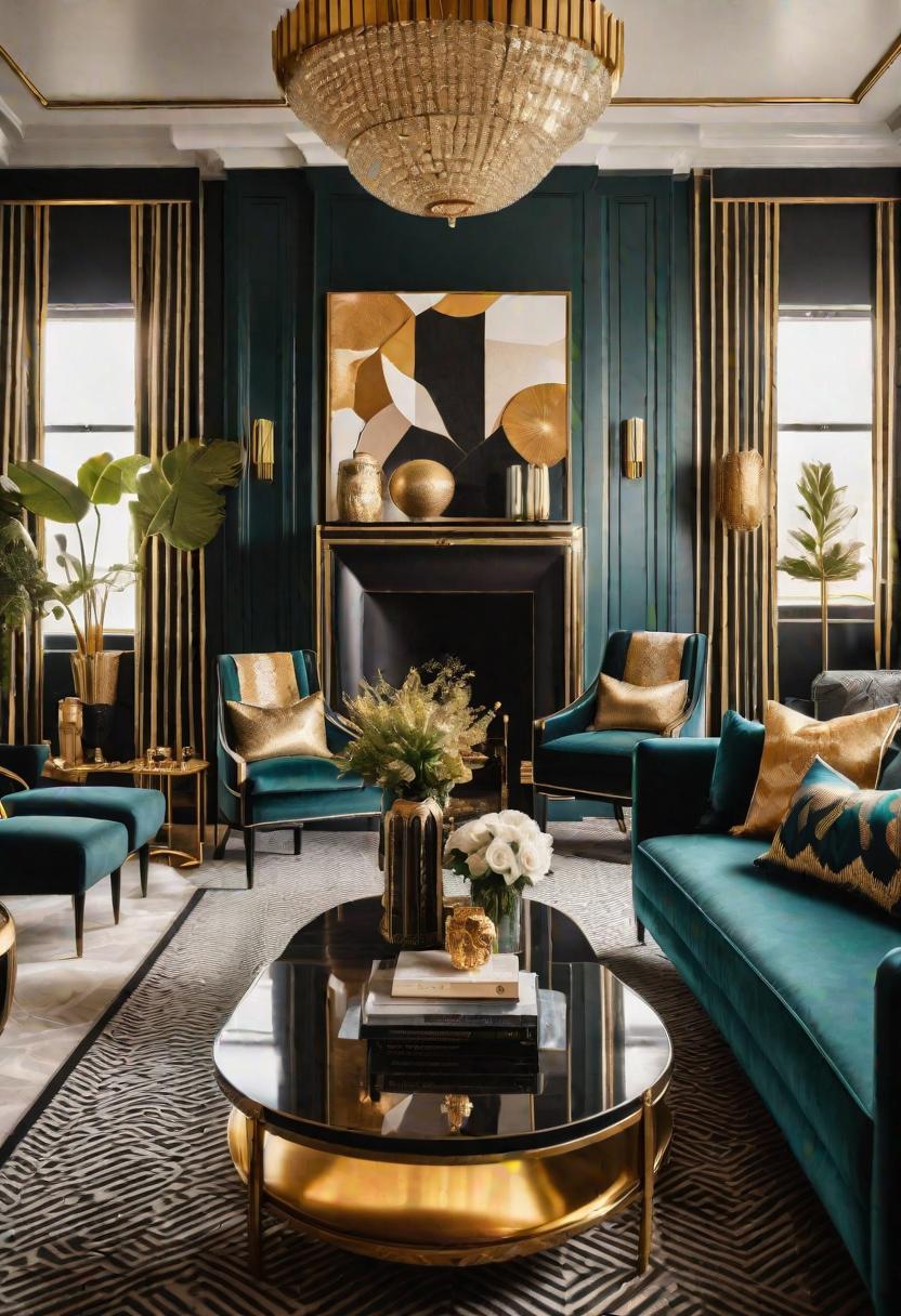 37 Cozy Contemporary Living Room Ideas: Modern Elegance 10 8. Art Deco Living Room Glam-0