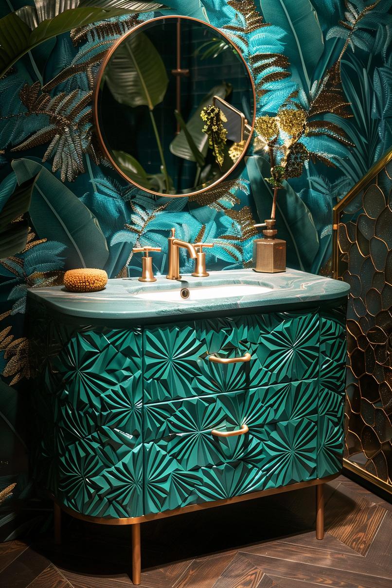 15 beautiful bathroom designs to improve your room 10 4. Art Deco vanity design-0
