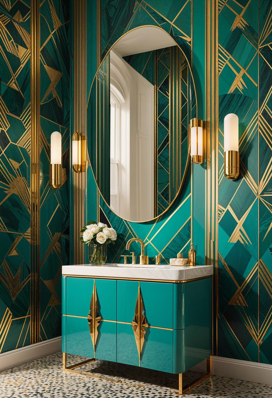 15 beautiful bathroom -guideline designs to improve your room 12 4. Art Deco Vanity Design-2