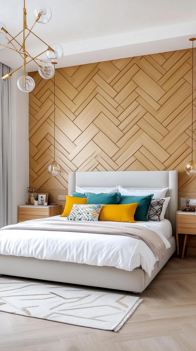 21 modern bedroom ideas for your 2025 makeover 34 10. Art Deco resuscitation through geometric patterns and metallic highlight-1