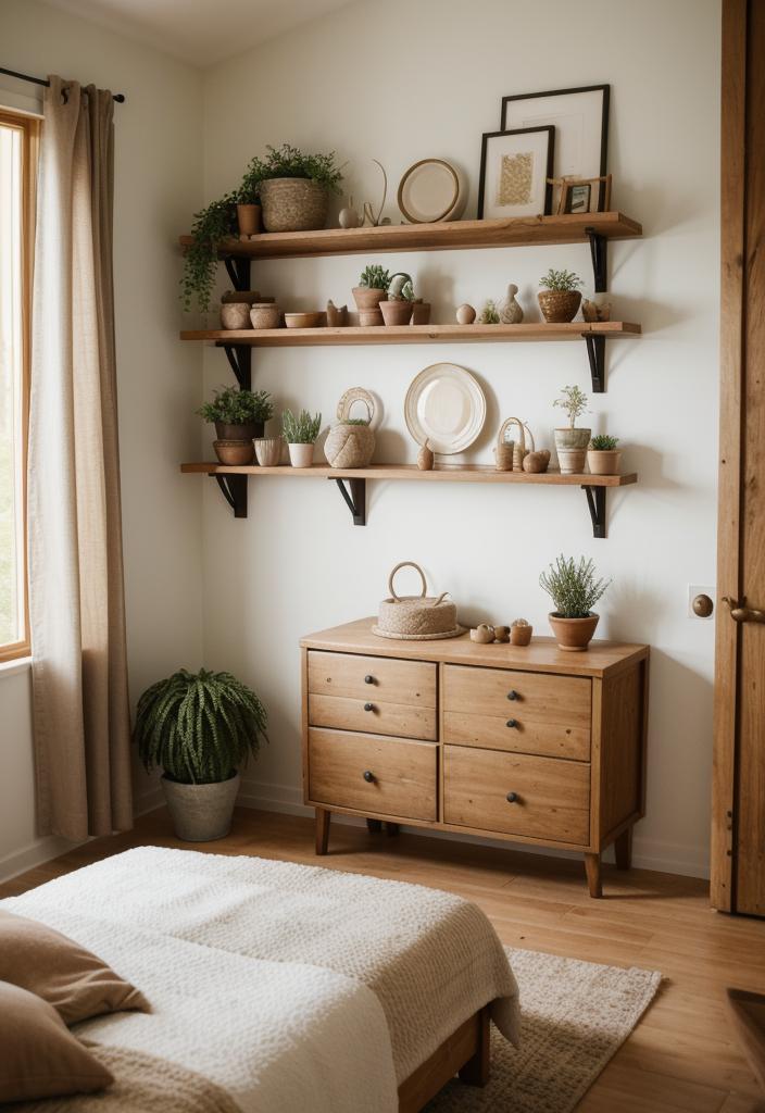 36 Earthy Bedroom Ideas for a Serene Space 4 2. Artisan Clay Bedroom Decor-0