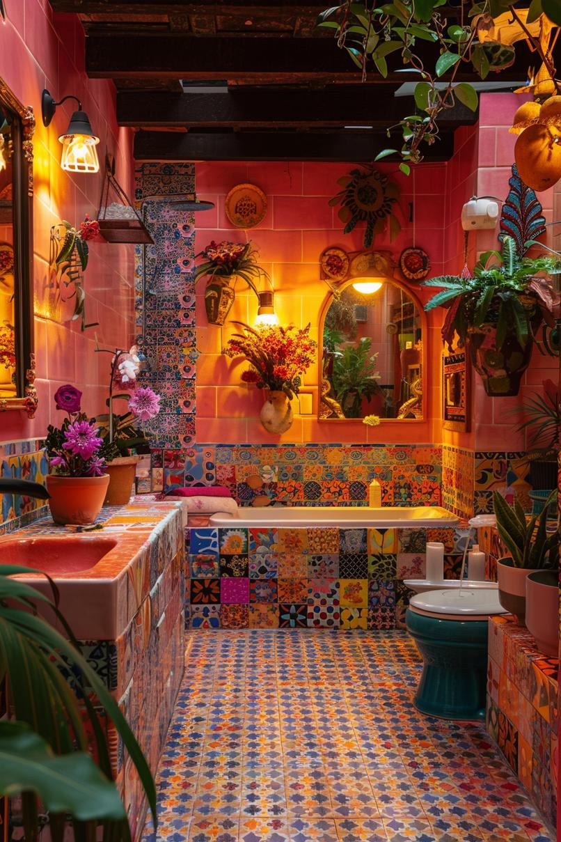 23 dream bathroom to inspire your creative genius 25 14. Artistic Bohemian bathroom: Mosaic Magic-0