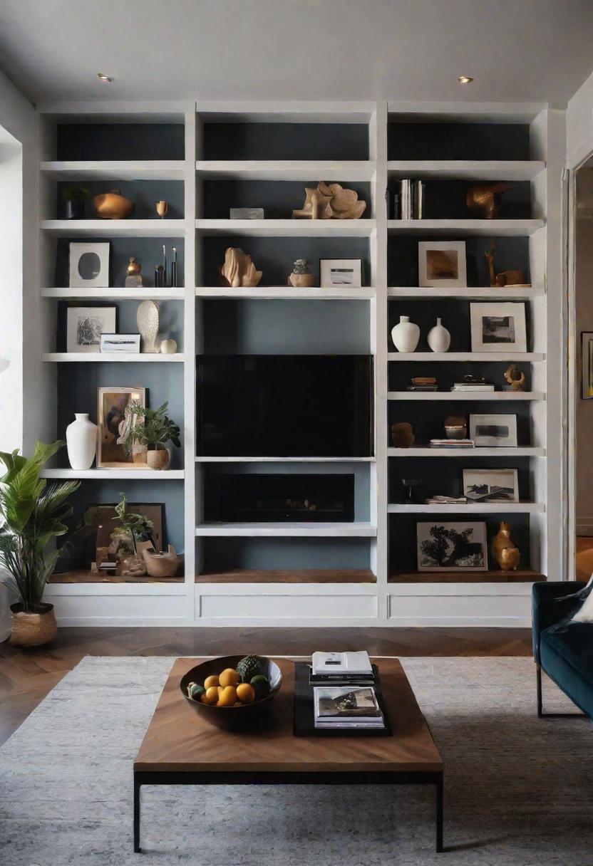 21 elegant built -in shelves for the living room 27 18. Artistic built-in shelves Display-2