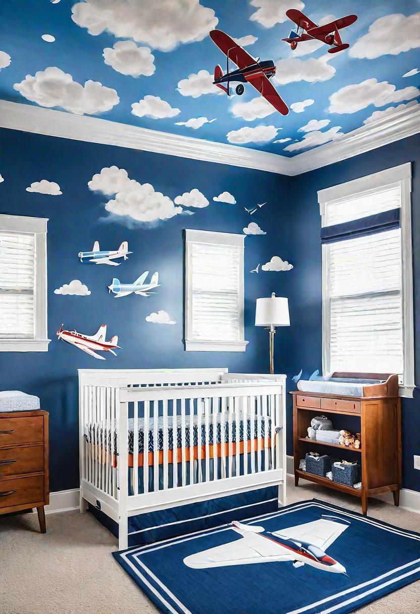 28 Charming Baby Boy Nursery Ideas: Creative Themes and Decor for Your Little Man 22 19. Aviation-Inspired Baby Boy Nursery-0