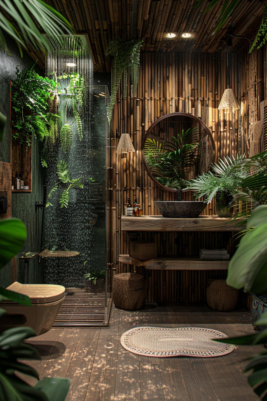 23 dream baths to inspire your creative genius 9 9 5. Bambusoase: Rain shower Retreat-0