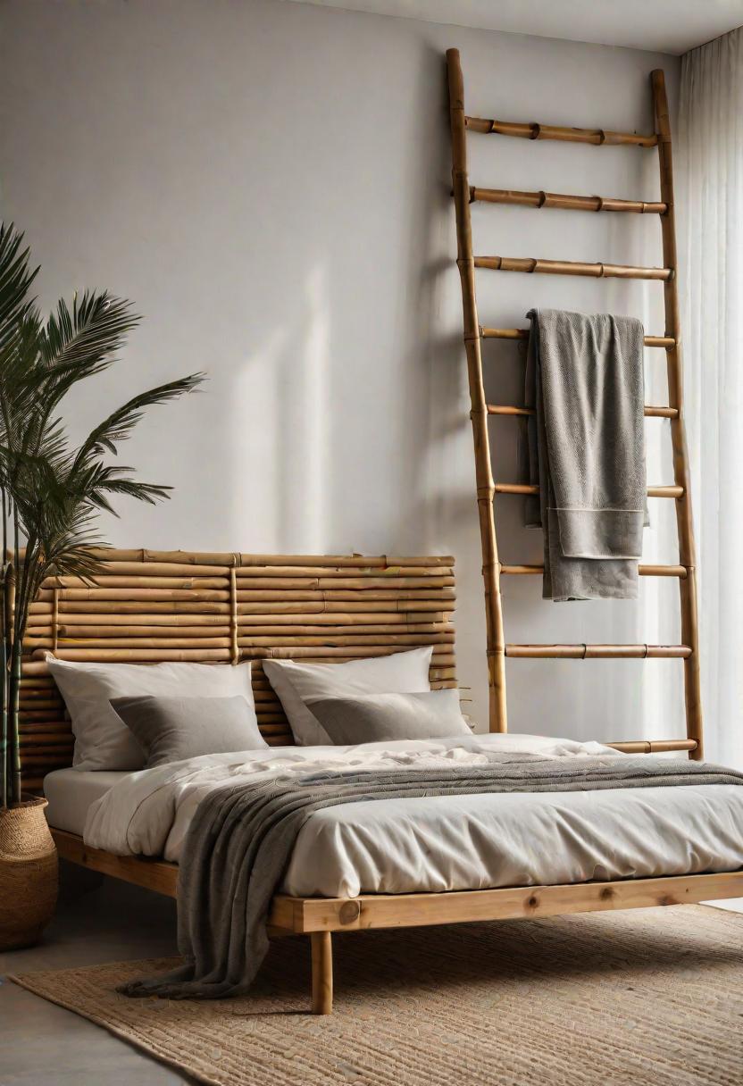36 Earthy Bedroom Ideas for a Serene Space 49 27. Bamboo Towel Ladder Eco-Bedroom-0