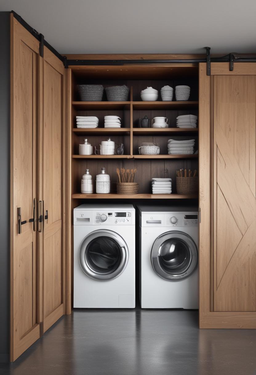 20 innovative washing cabin ideas: stylish storage solutions 4 1. Scheunent door floating shelves cabinet-1