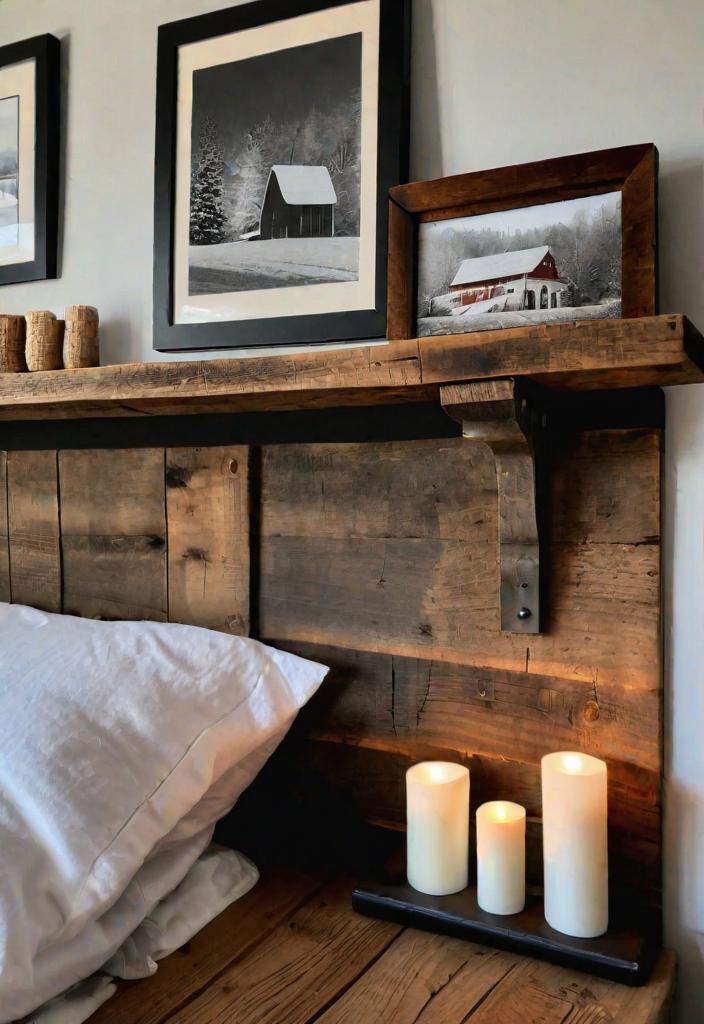 38 Genius Farmhouse Bedroom Ideas 31 29. Barn beam mantel for photos-0
