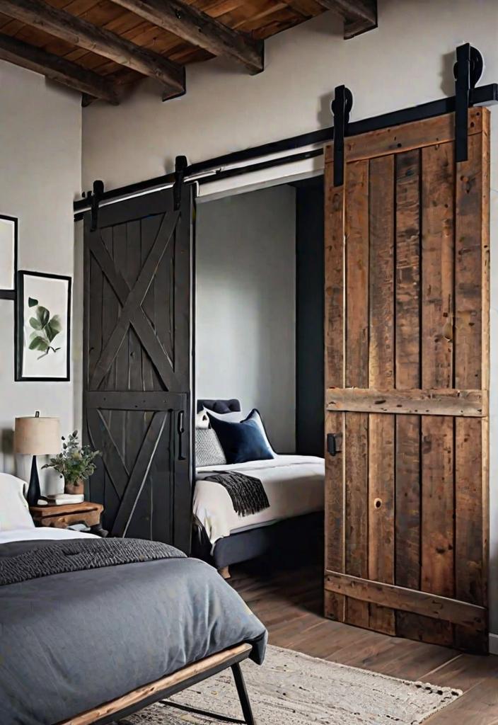 38 Genius Farmhouse Bedroom Ideas 8 6. Barn door room divider-0