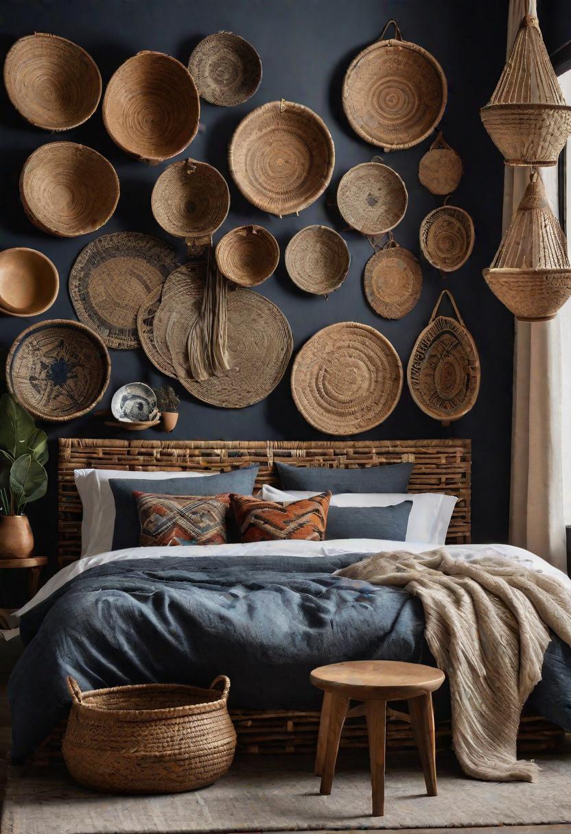 61 Inspiring Bedroom Wall Decor Ideas: Transform Your Space into a Dreamy Retreat 39 37. Basket Wall Decor-0