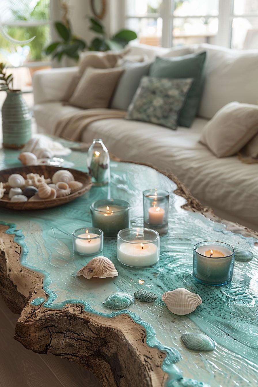 15 breathtaking boho coastal living room ideas for a beach house 38 13. Beach find candle holder ideas-1