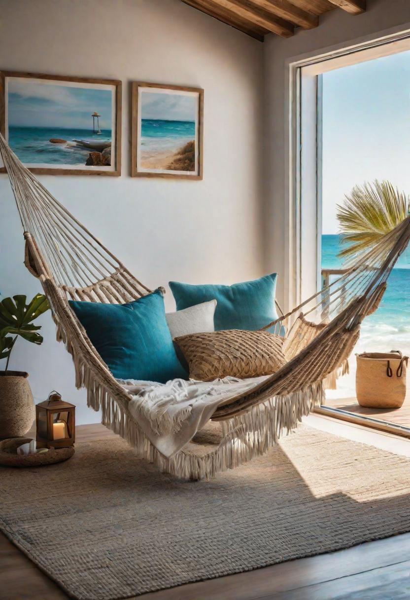 45 Warm & Inviting Cozy Living Room Ideas for Ultimate Relaxation 27 25. Beach Hut Hideaway Decor-0