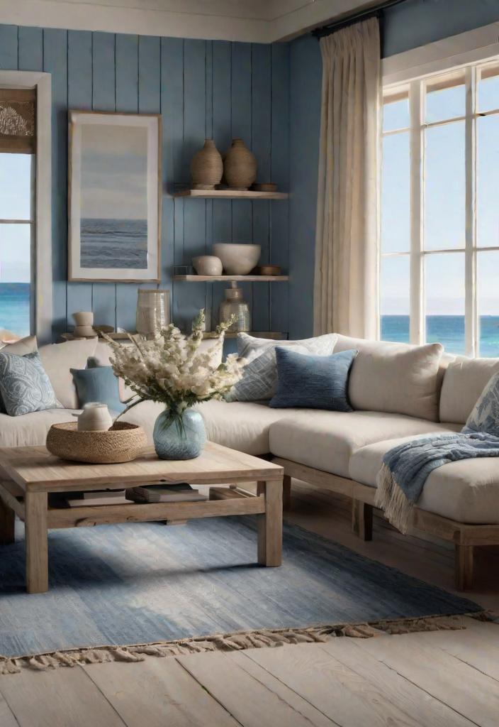 27 faszinierende Wohnzimmerdekorationsideen für 2024 6 4. Beachy Wohnzimmer Dekor-0