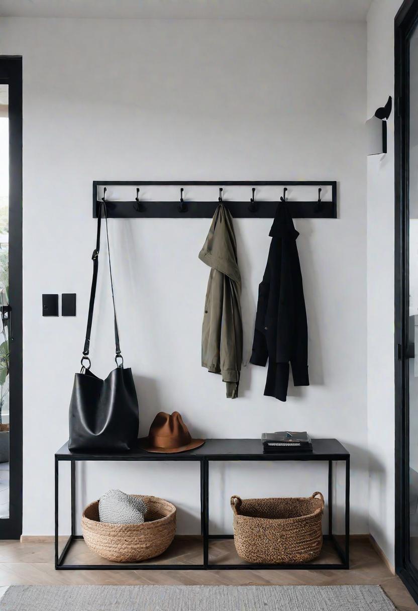 39 Chic Small Entrance Hall Ideas: Creative Solutions for Welcoming Spaces 24 21. Black Metal Wall Hooks-0