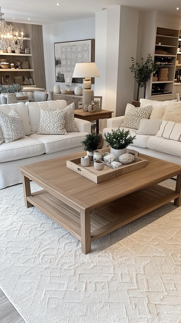 23 Best modern farmhouse living room ideas to inspire you 12 4. Mixing of old and contemporary furniture with layered texture-0