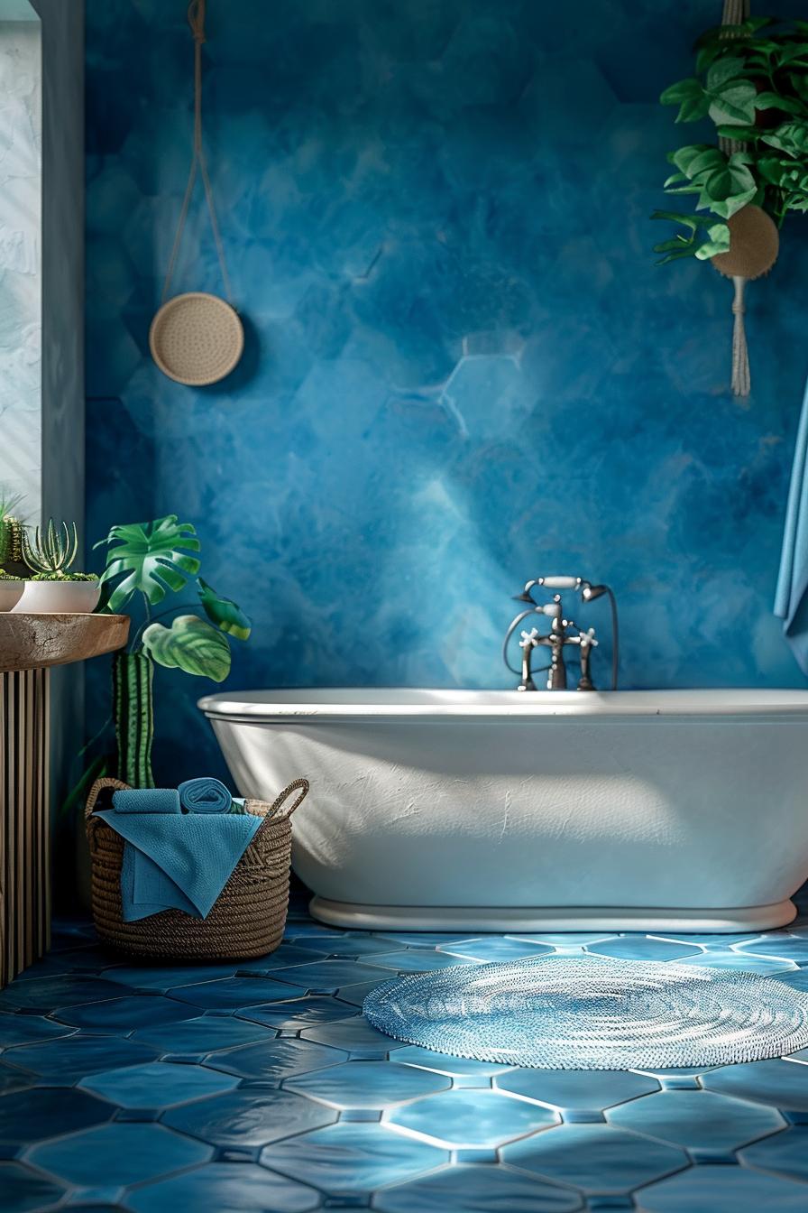 19 trendy bathroom tiles ideas, the WoW 3 1. Blue Gradient Hexagonal Tile Inspiration-0