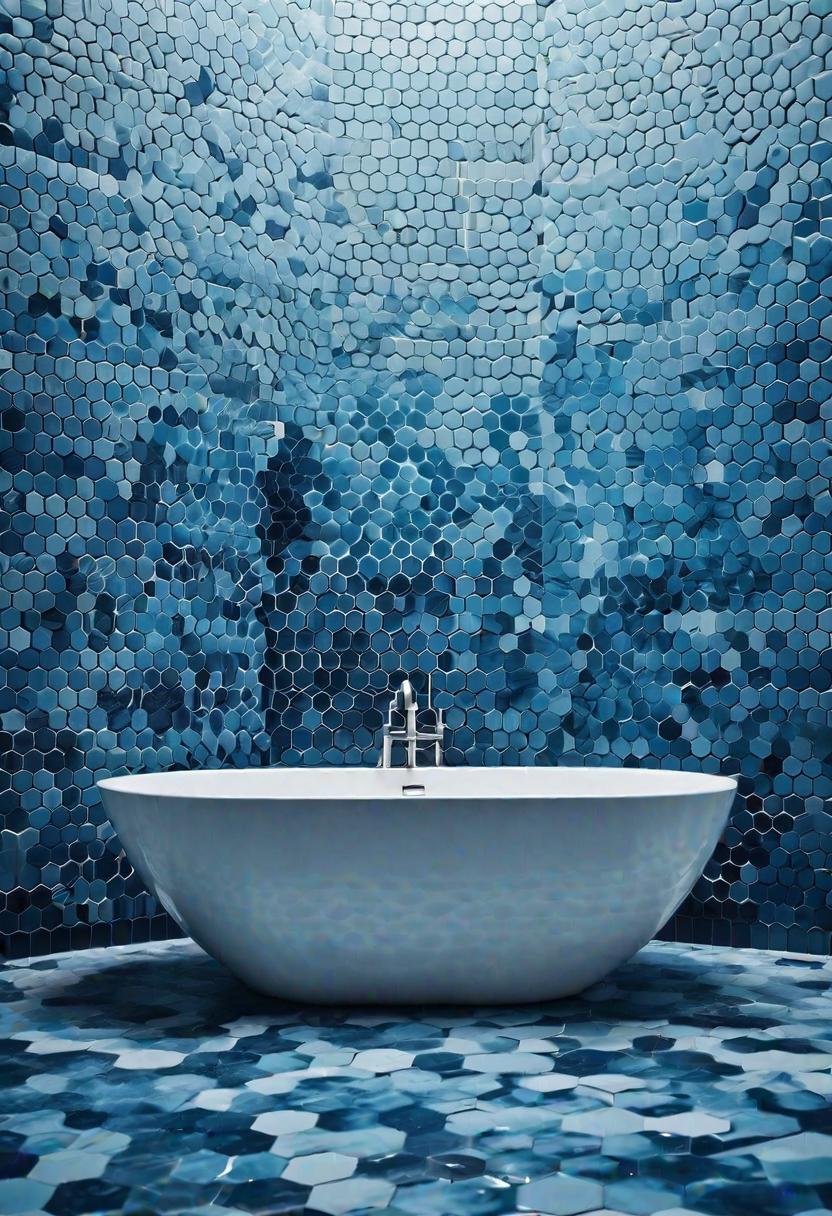 19 trendy bathroom tiles ideas, the WoW 4 1. Blue Gradient Hexagonal Tile Inspiration-1