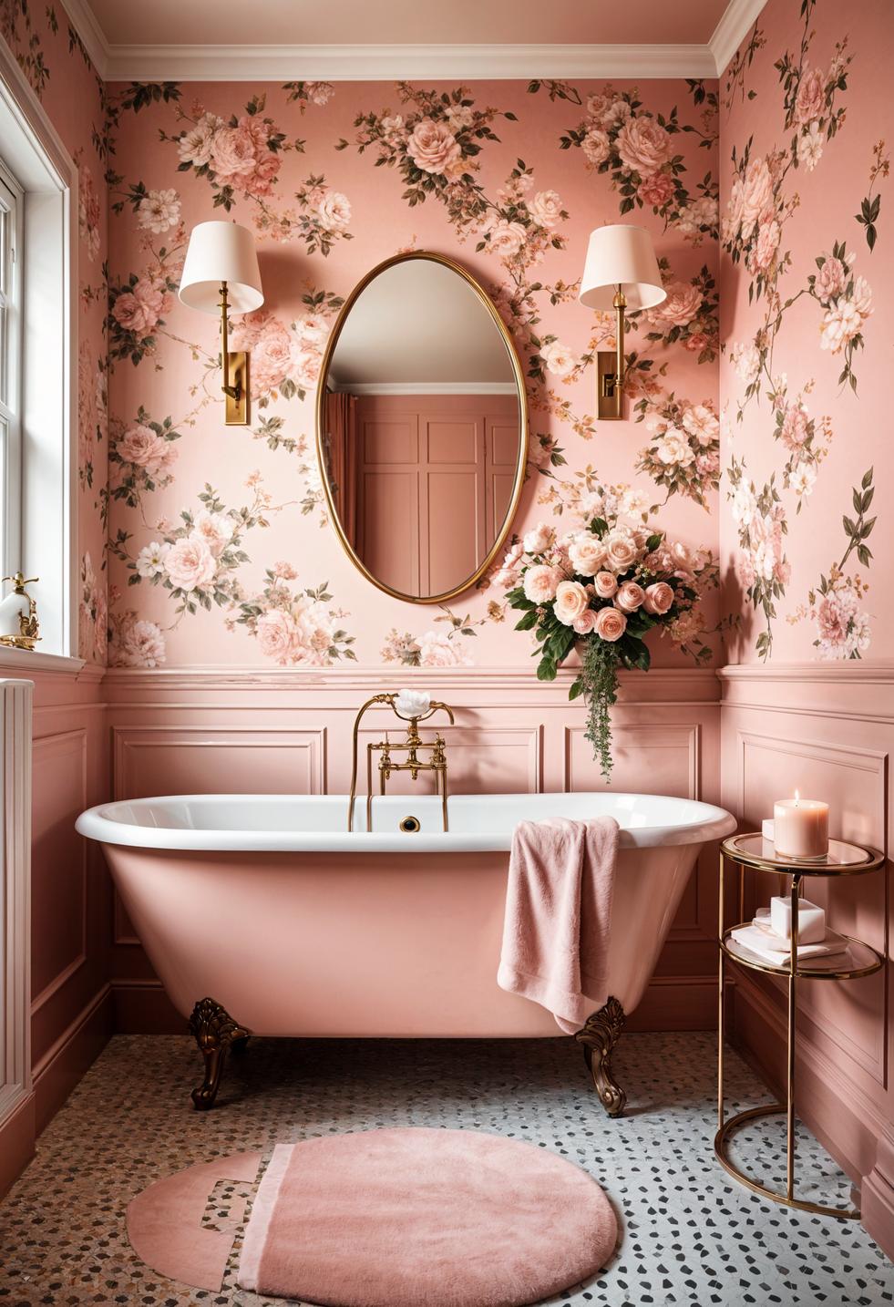 22 trendy pink bathroom designs 17 10. Rouge Pink Flowers Bathroom Decor-0