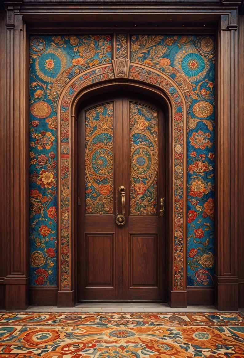 29 Stunning Wooden Door Designs for Main Entrances 49 23. Bohemian Mosaic Door Design Ideas-2