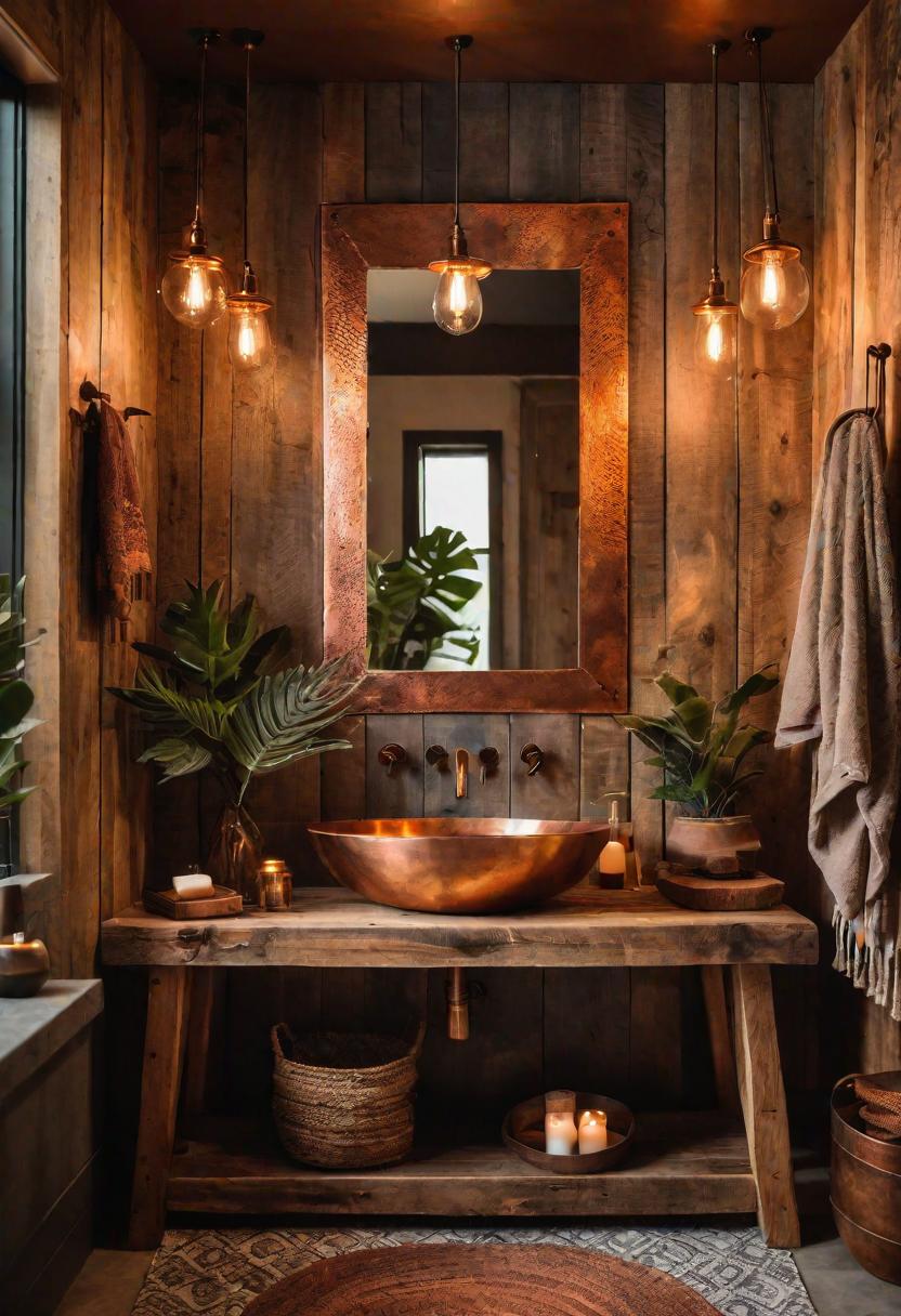 27 Dreamy Boho Bathroom Inspirations for Your Home Makeover 9 5. Boho Bathroom: Copper Sink Charm-0